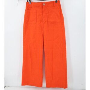 Anthropologie Maeve Pant Women 34 L30 The Colette High Rise Linen Blend Wide Leg